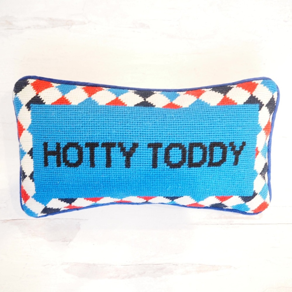 Needlepoint Collegiate Hotty Toddy Ole Miss Pillow